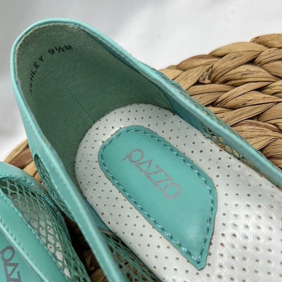 PAZZO Ashley Aqua Green Mesh Lace-Up Women's Ballet Flats NWOT - Picture 2 of 9